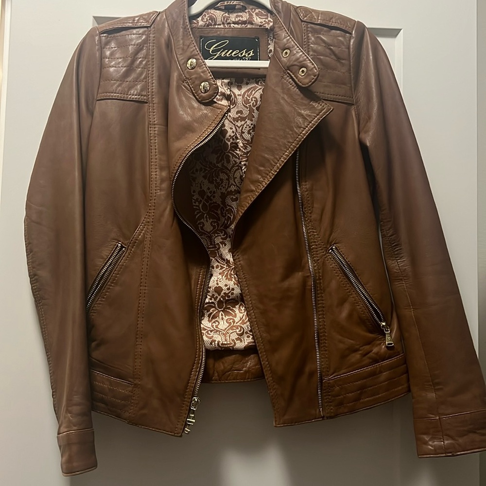Guess - Brown Leather Jacket